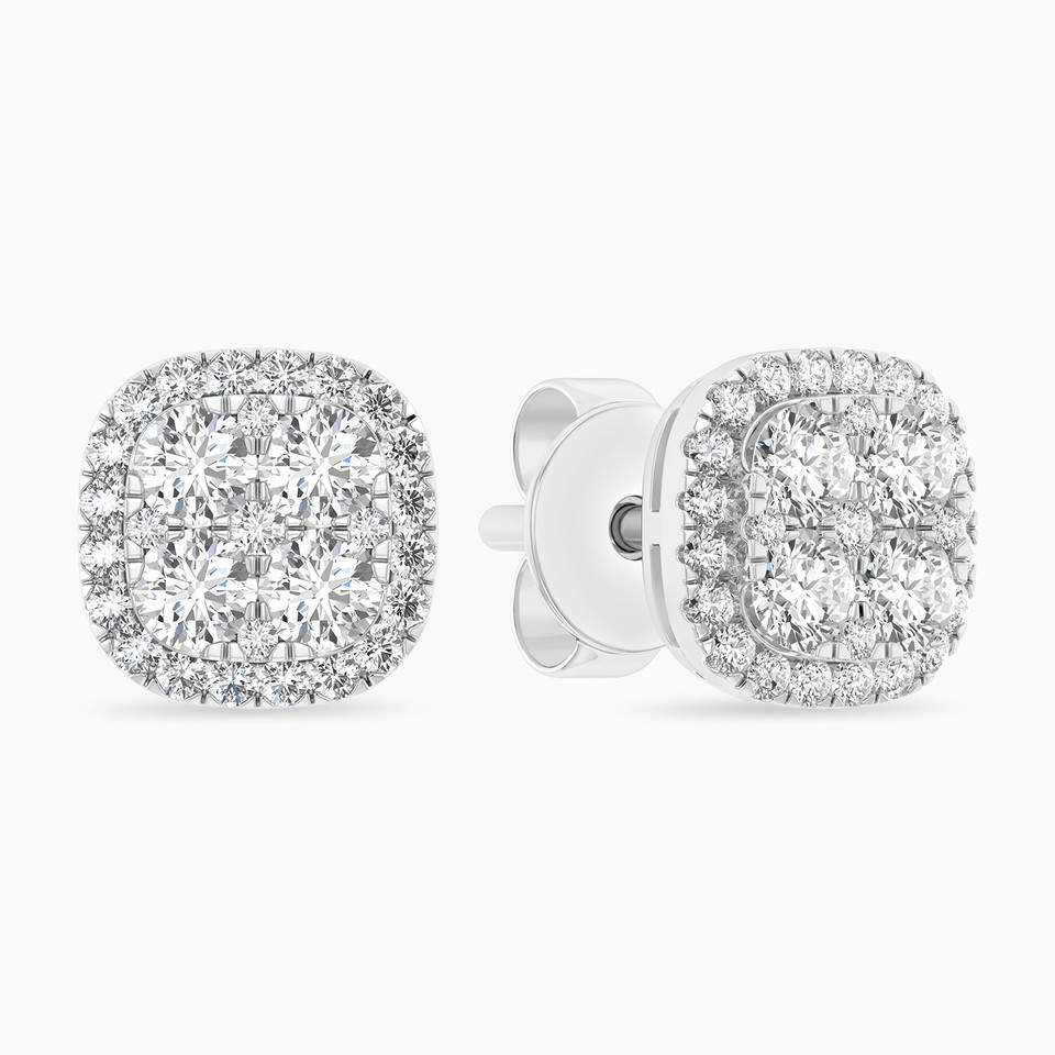 Square Diamond Stud Earrings in 18K Gold Square Diamond Stud Earrings in 18K Gold