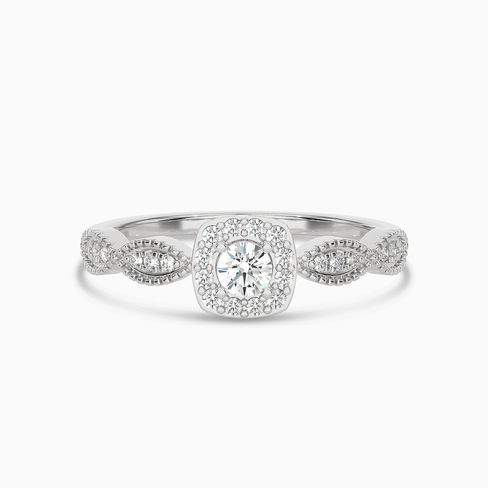 Square Diamond Ring in 18K Gold - 2 Square Diamond Ring in 18K Gold - 2