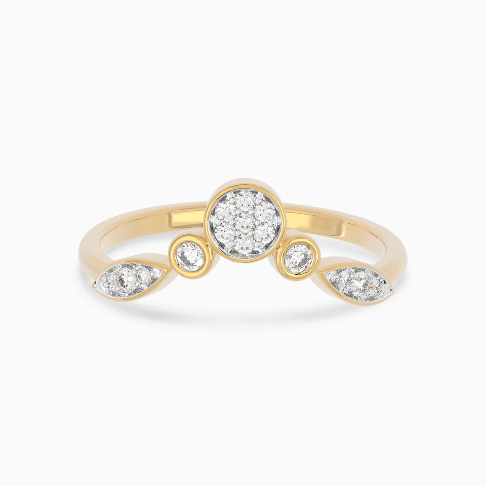 Circle Diamond Ring in 18K Gold - 2 Circle Diamond Ring in 18K Gold - 2