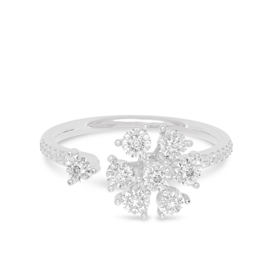 Flower Diamond Open Ring in 18K Gold Flower Diamond Open Ring in 18K Gold