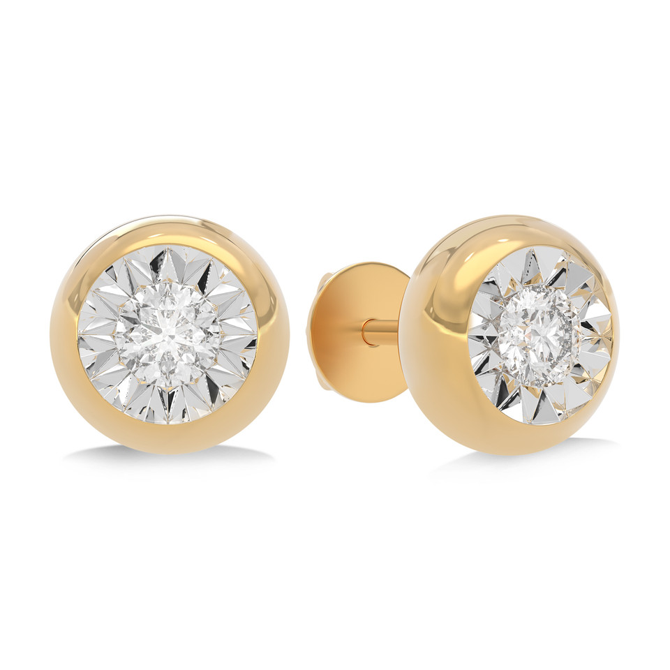 Round Diamond Earrings in 18K Gold - 2 Round Diamond Earrings in 18K Gold - 2