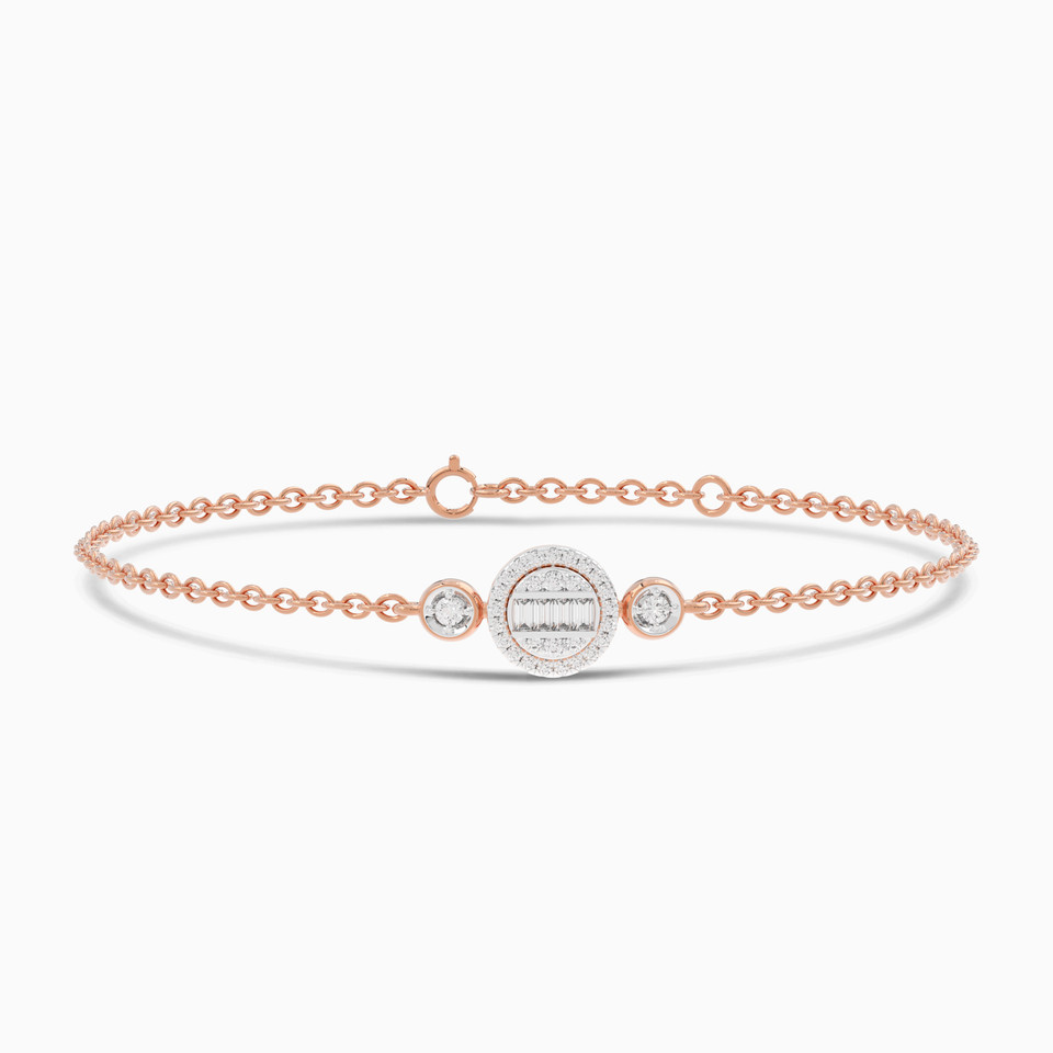 Circle Diamond Chain Bracelet in 18K Gold - 2 Circle Diamond Chain Bracelet in 18K Gold - 2