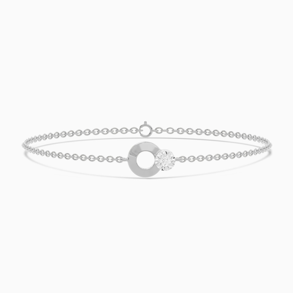 Circles Diamond Chain Bracelet In 18K Gold - 2 Circles Diamond Chain Bracelet In 18K Gold - 2