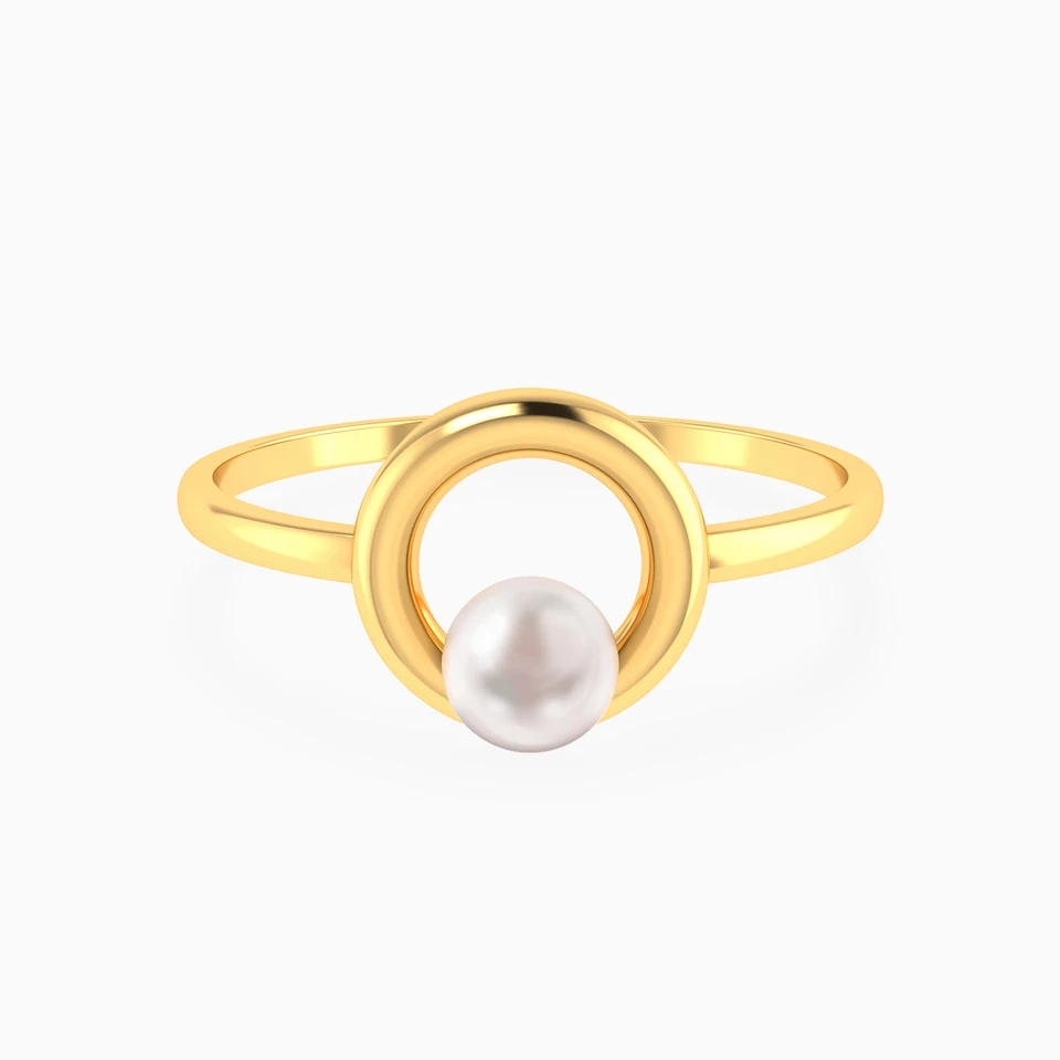 Open Circle Pearl Ring in 18K Gold Open Circle Pearl Ring in 18K Gold