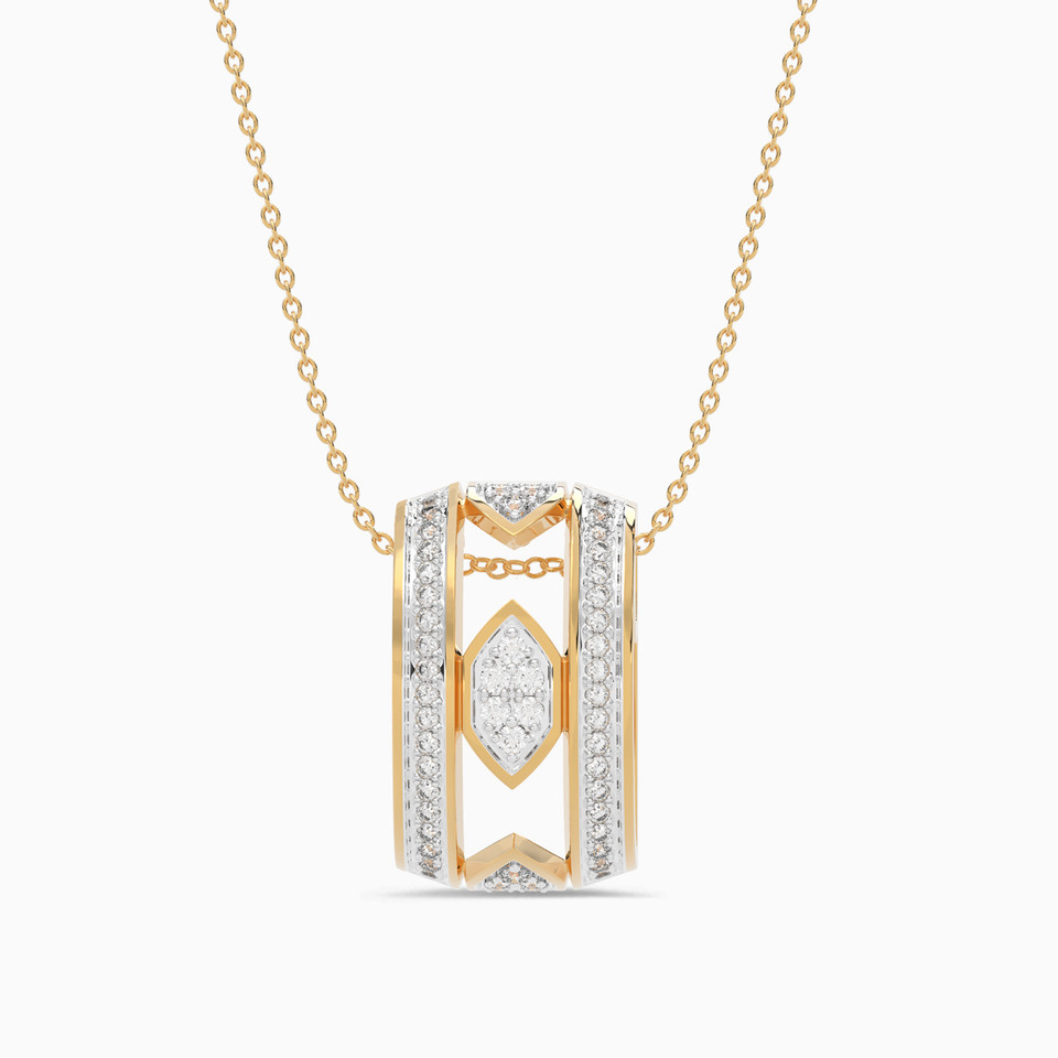 Hexagon Diamond Necklace In 18K Gold Hexagon Diamond Necklace In 18K Gold