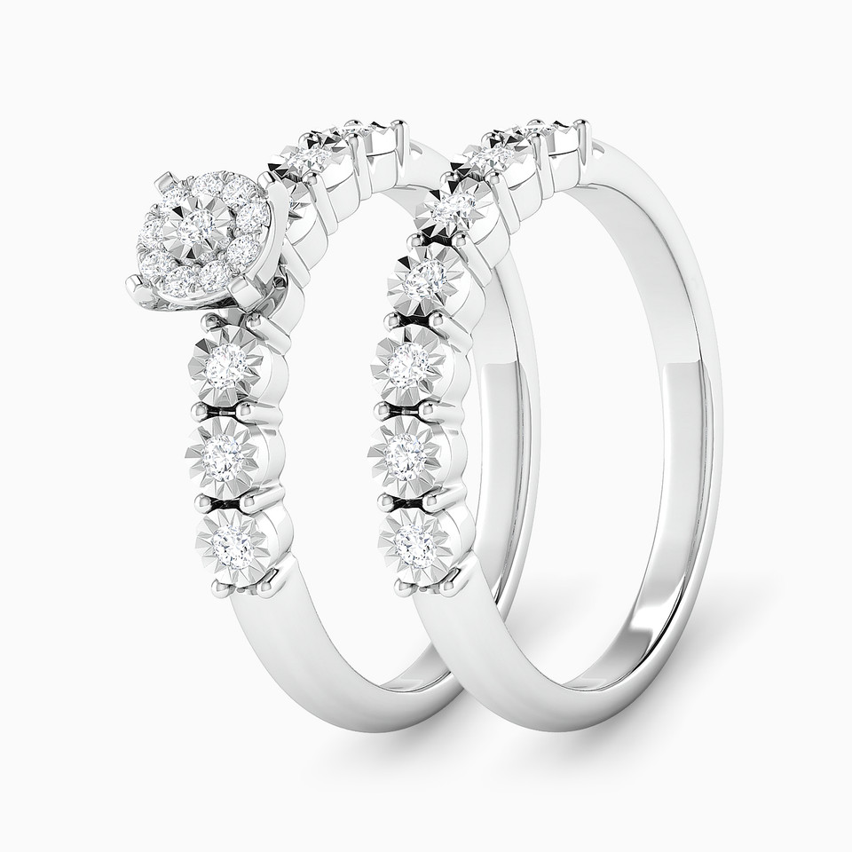 Diamond Twin Rings In 18K Gold - 2 Diamond Twin Rings In 18K Gold - 2