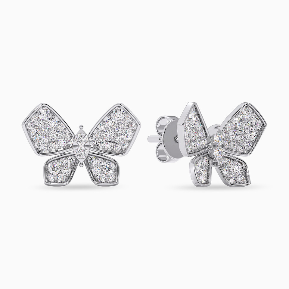 Butterfly Diamond Earrings in 18K Gold - 2 Butterfly Diamond Earrings in 18K Gold - 2