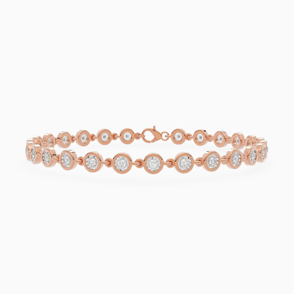 Circles Diamond Chain Bracelet In 18K Gold Circles Diamond Chain Bracelet In 18K Gold