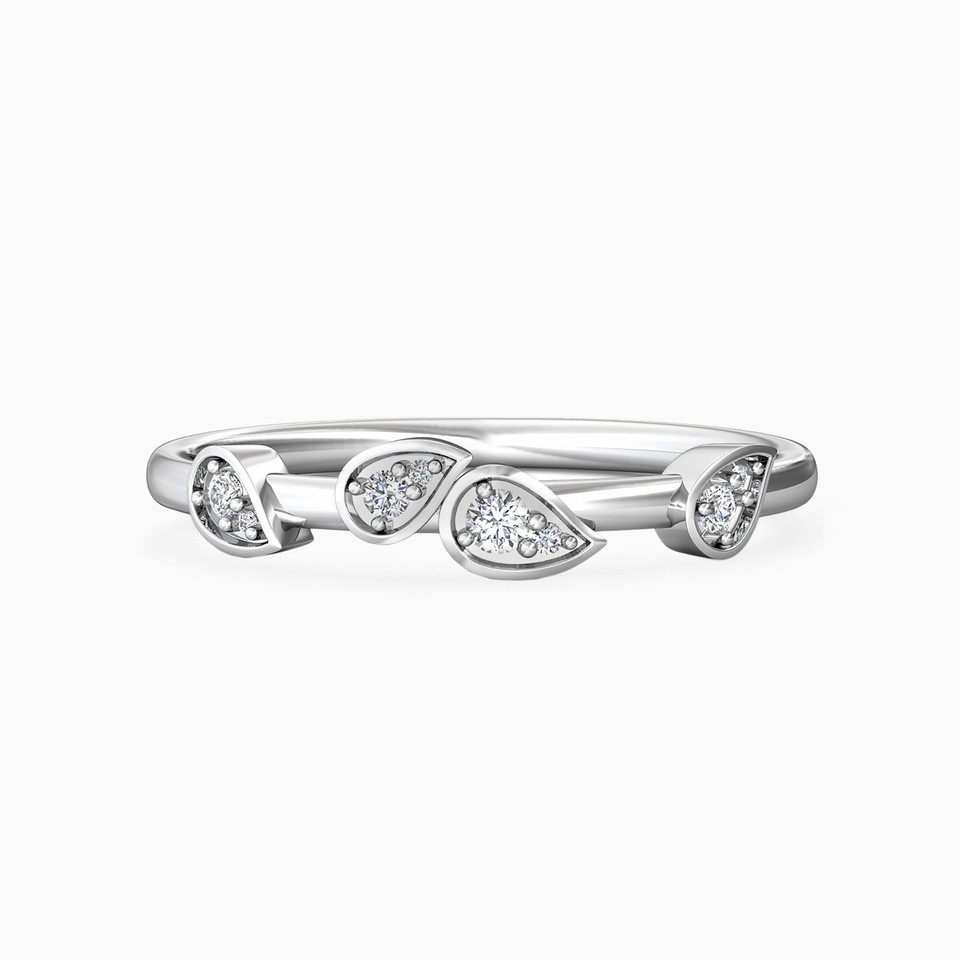 Pear Diamond Ring in 18K Gold - 2 Pear Diamond Ring in 18K Gold - 2