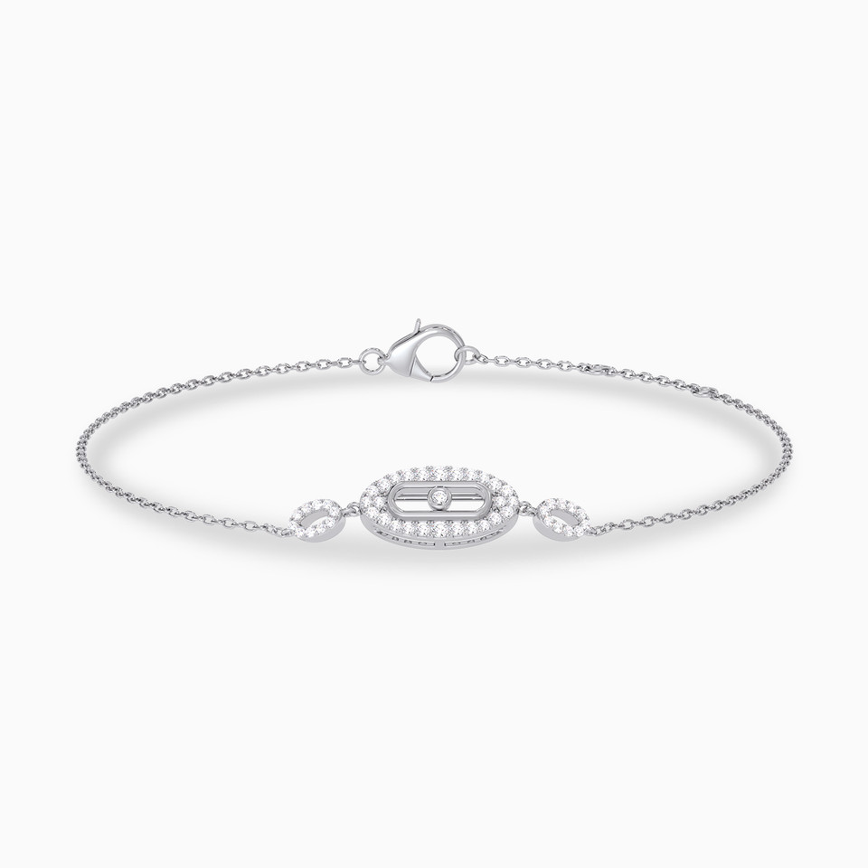 Oval Diamond Chain Bracelet in 18K Gold - 2 Oval Diamond Chain Bracelet in 18K Gold - 2