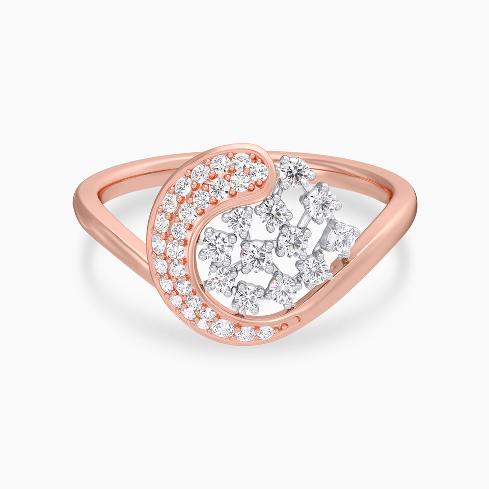 Sweeping Circural Diamond Ring In 18K Gold - 2 Sweeping Circural Diamond Ring In 18K Gold - 2