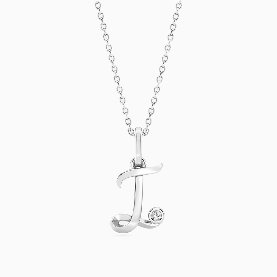 سلسلة فضة إسترليني شكل حرف (I) مزينة بألماس مختبرات سلسلة فضة إسترليني شكل حرف (I) مزينة بألماس مختبرات