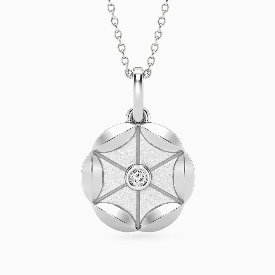 Circle Lab Grown Diamonds Sterling Silver Necklace Circle Lab Grown Diamonds Sterling Silver Necklace