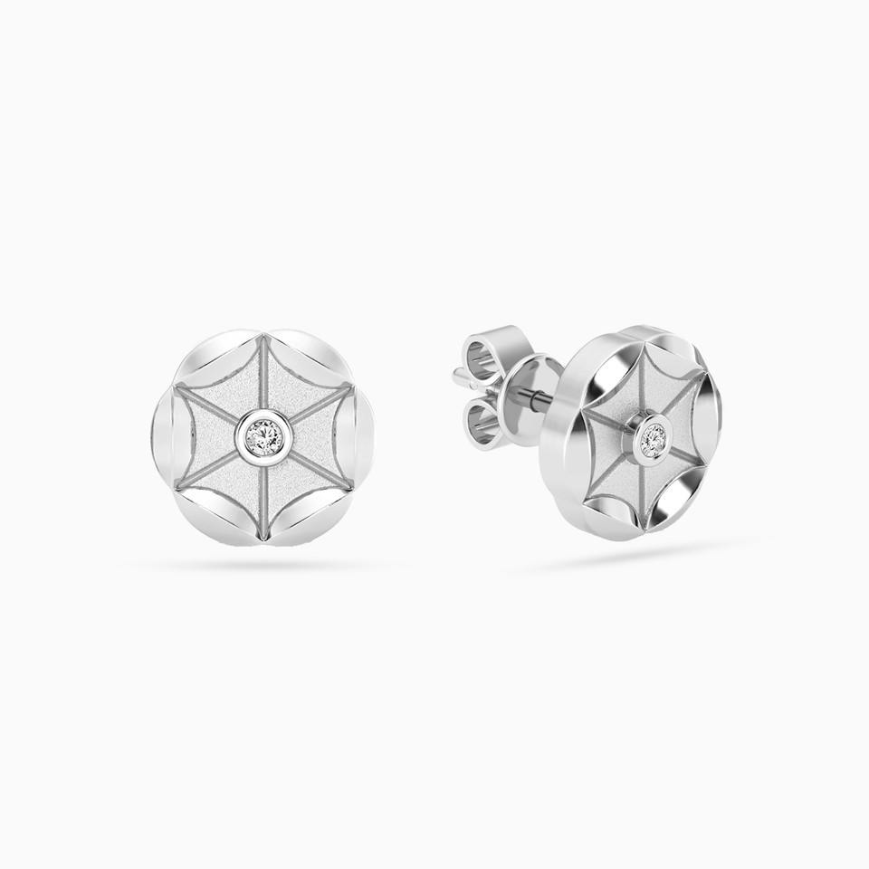 Circle Lab Grown Diamonds Sterling Silver Stud Earrings Circle Lab Grown Diamonds Sterling Silver Stud Earrings