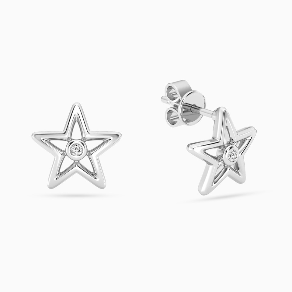 Star Lab Grown Diamonds Sterling Silver Stud Earrings Star Lab Grown Diamonds Sterling Silver Stud Earrings