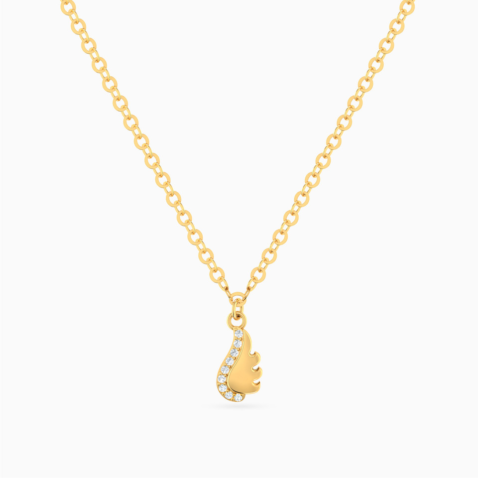 Kids Single Wing Diamond Necklace In 18K Gold Kids Single Wing Diamond Necklace In 18K Gold