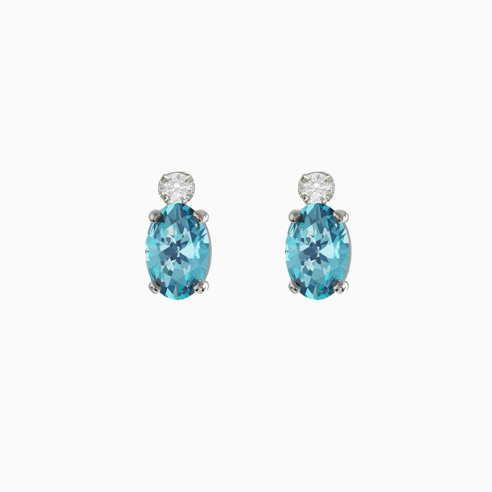 Oval Aqua Blue Stone Sterling Silver Stud Earrings Oval Aqua Blue Stone Sterling Silver Stud Earrings
