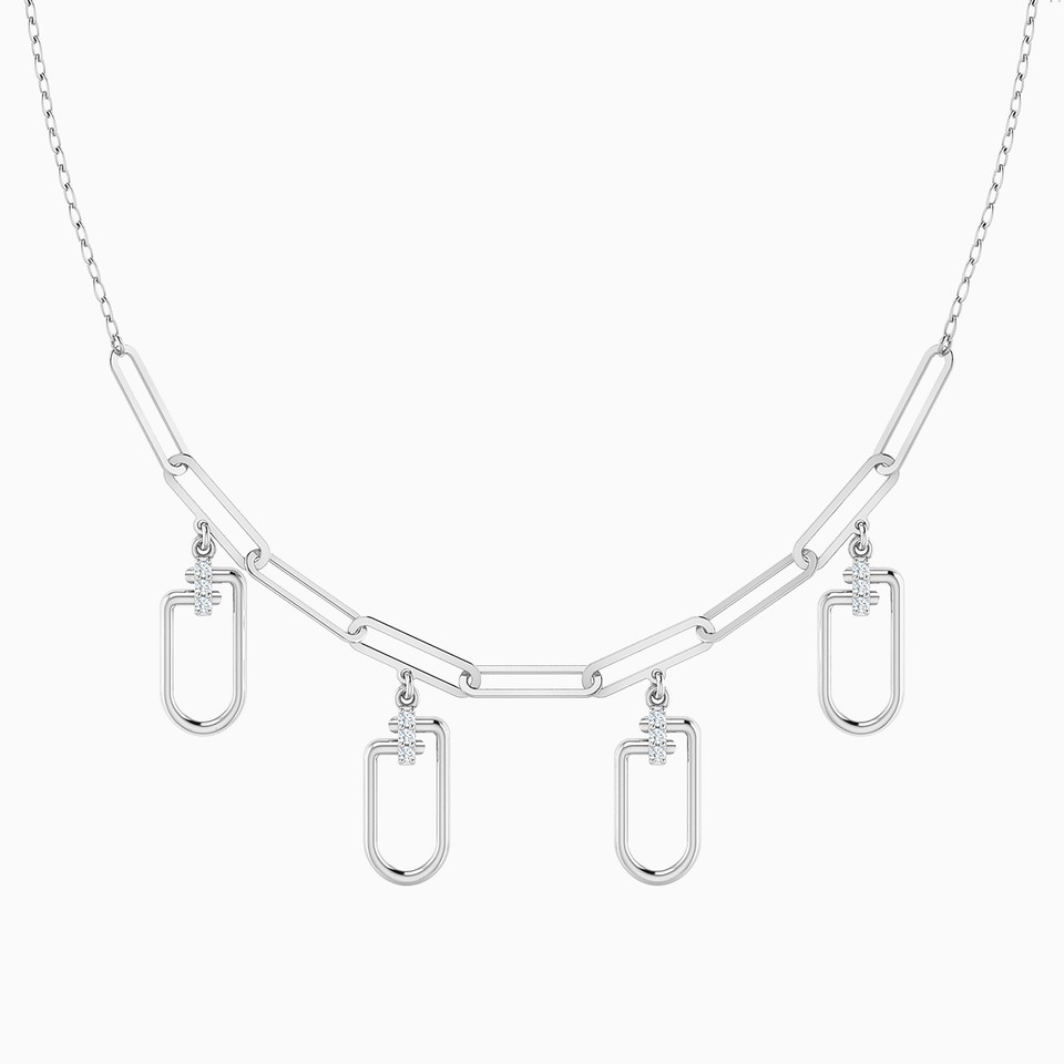 Paperclip Charms Diamond Necklace in 18K Gold Paperclip Charms Diamond Necklace in 18K Gold