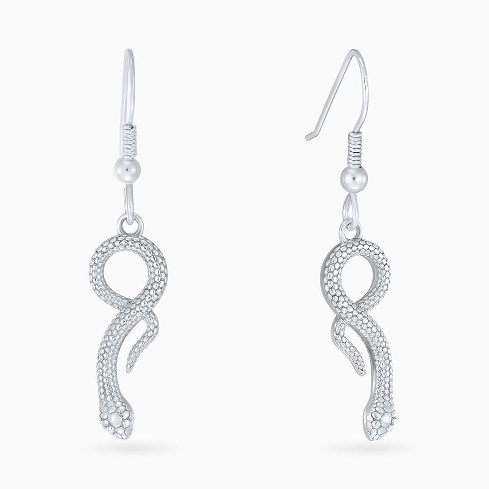 Snake Drop Earrings in Sterling Silver Snake Drop Earrings in Sterling Silver