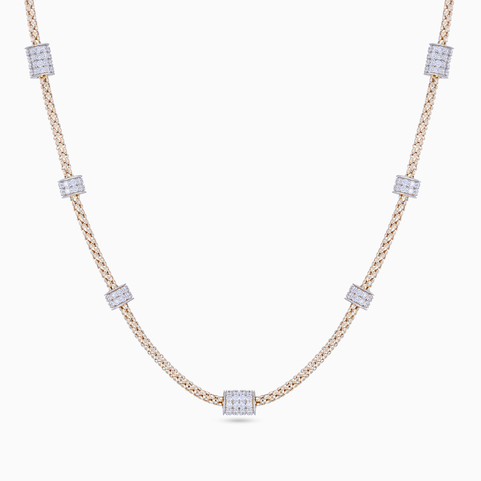 Units Diamond Popcorn Chain Necklace in 18K Gold Units Diamond Popcorn Chain Necklace in 18K Gold