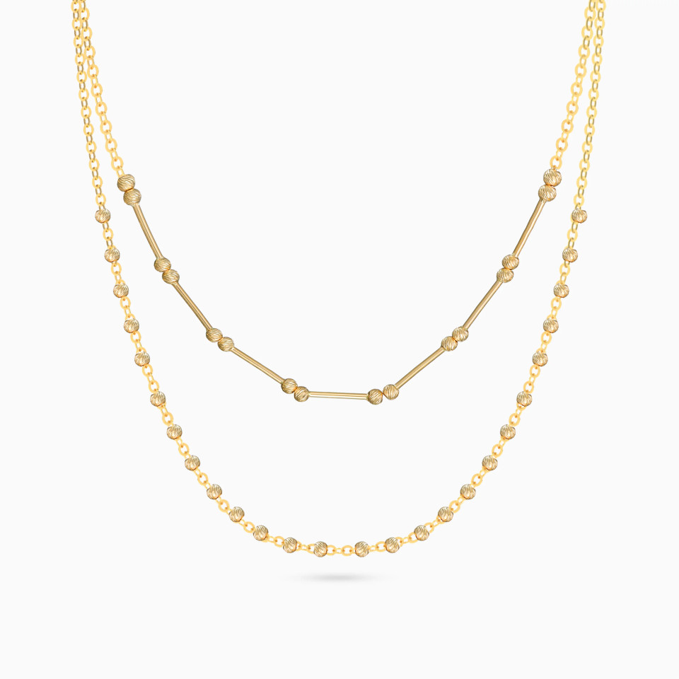 Beaded Two Layers Necklace in 21K Gold Beaded Two Layers Necklace in 21K Gold
