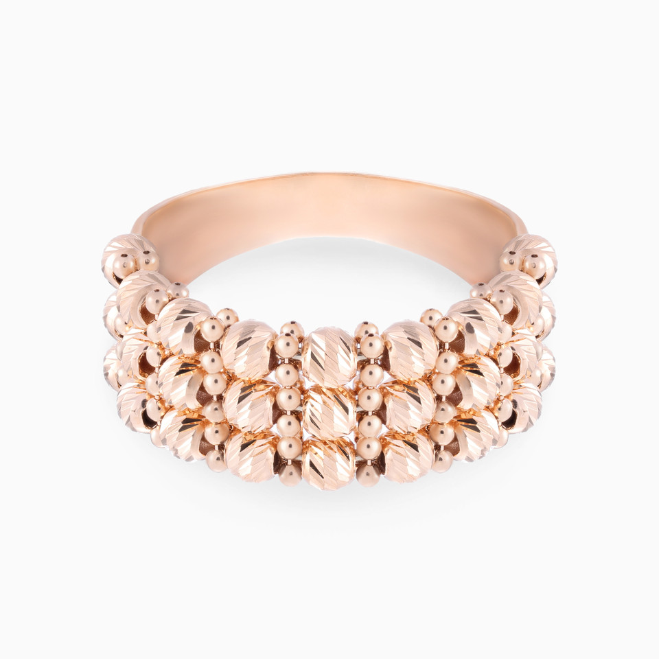 Three Rows Beaded Ring in 21K Gold Three Rows Beaded Ring in 21K Gold