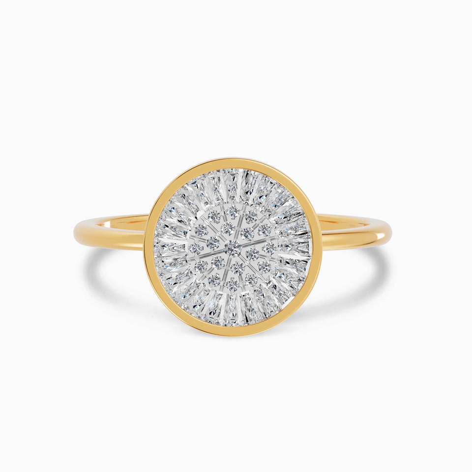 Round Cluster Diamond Bezel Ring in 18K Gold Round Cluster Diamond Bezel Ring in 18K Gold
