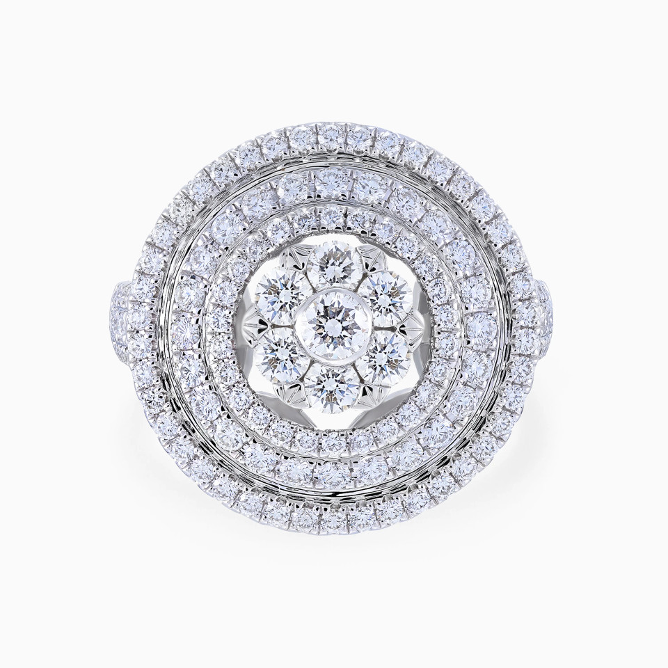 Floral Cluster Halos Diamond Ring in 18K Gold Floral Cluster Halos Diamond Ring in 18K Gold