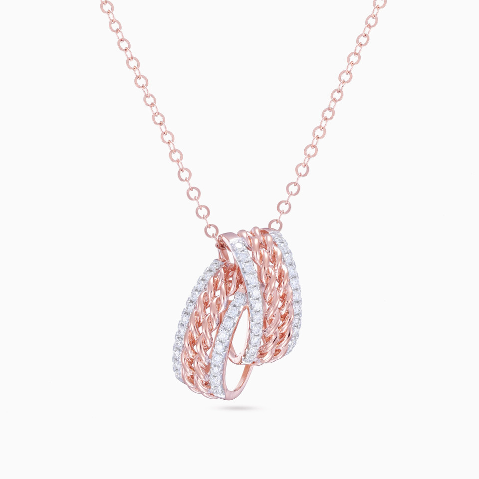 Twisted Rope Bypass Diamond Pendant Necklace in 18K Gold Twisted Rope Bypass Diamond Pendant Necklace in 18K Gold