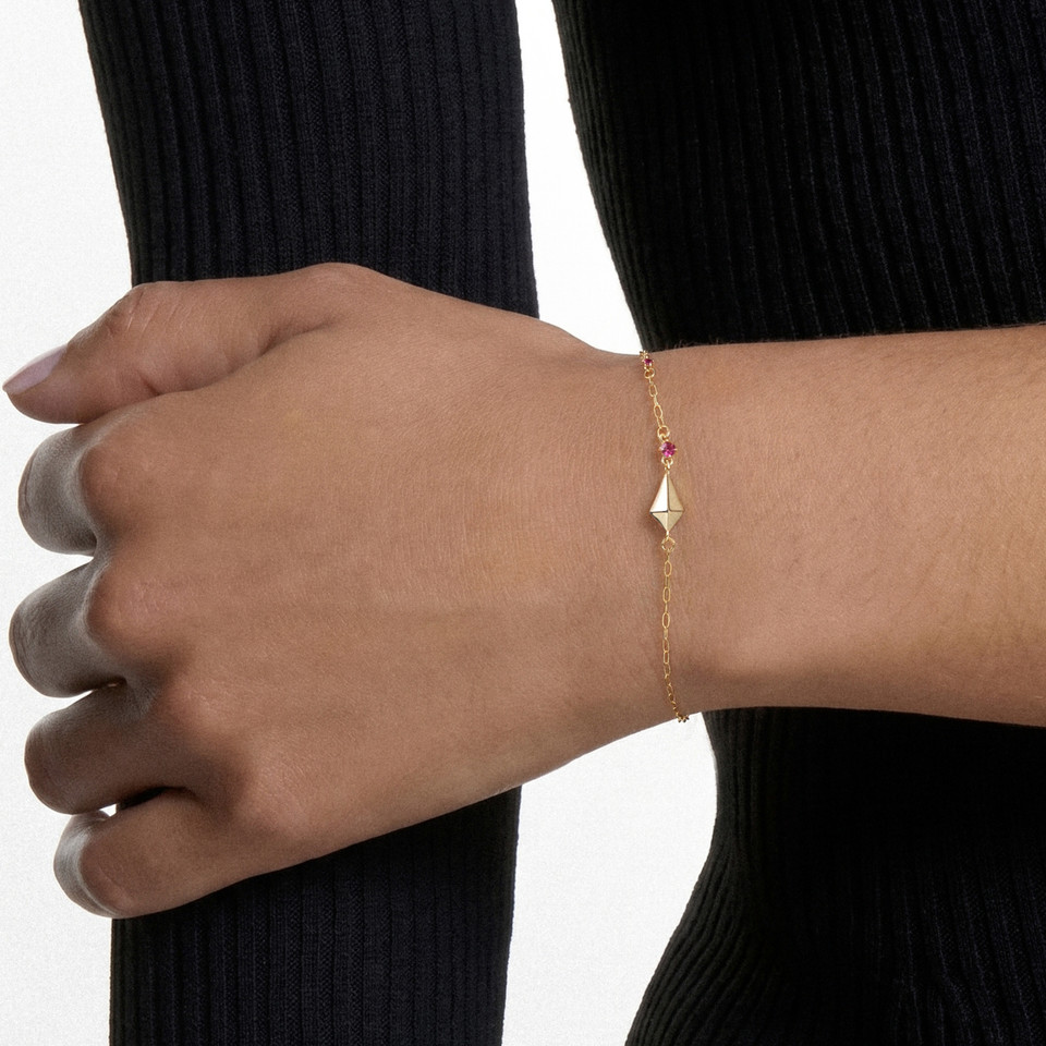 Kite Colored Stones Chain Bracelet in 14K Gold Kite Colored Stones Chain Bracelet in 14K Gold