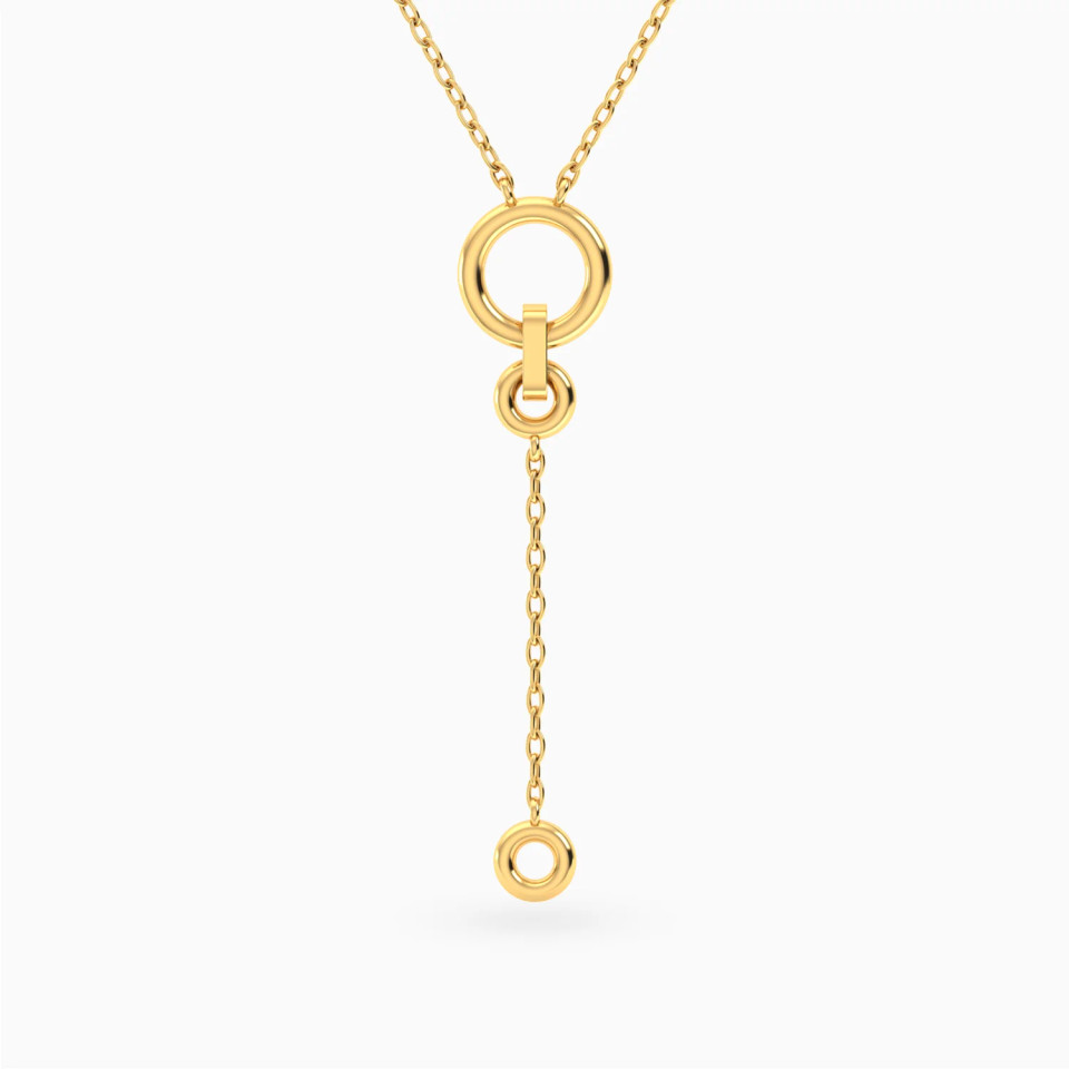 Circles Y Shaped Necklace in 18K Gold Circles Y Shaped Necklace in 18K Gold