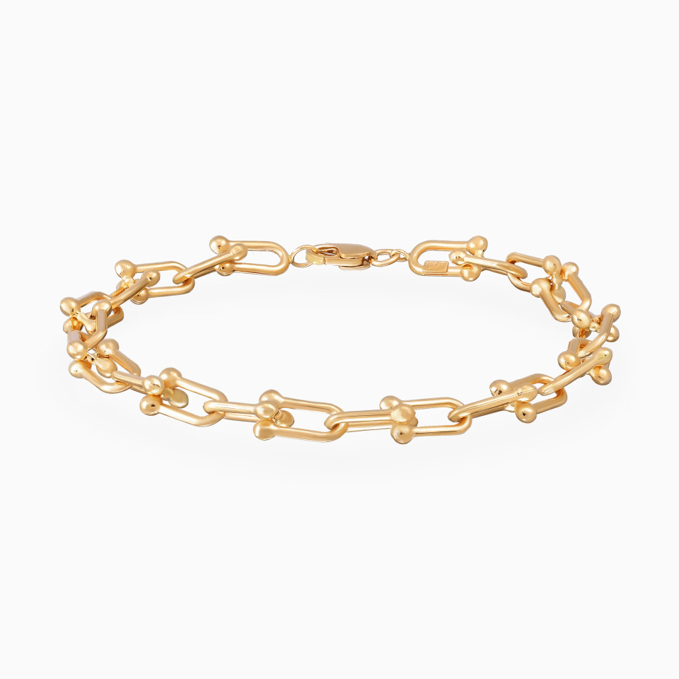 Beaded Links Chain Bracelet in 21K Gold Beaded Links Chain Bracelet in 21K Gold