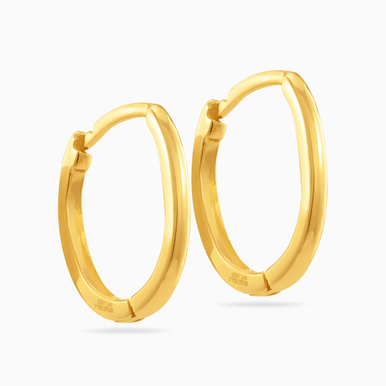 18K Gold Cubic Zirconia Hoop Earrings