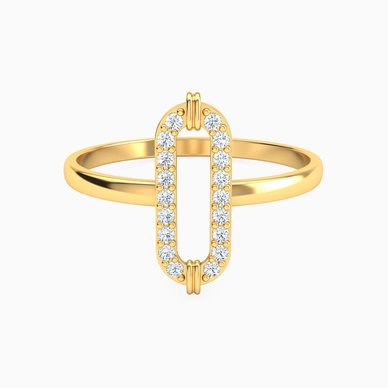 Oval Shaped Cubic Zirconia Statement Ring in 18K Gold