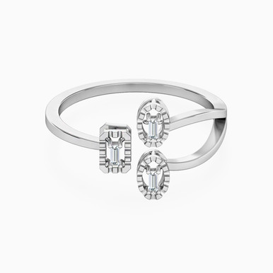 Oval Diamond Two-headed Ring in 18K Gold - ERG00018