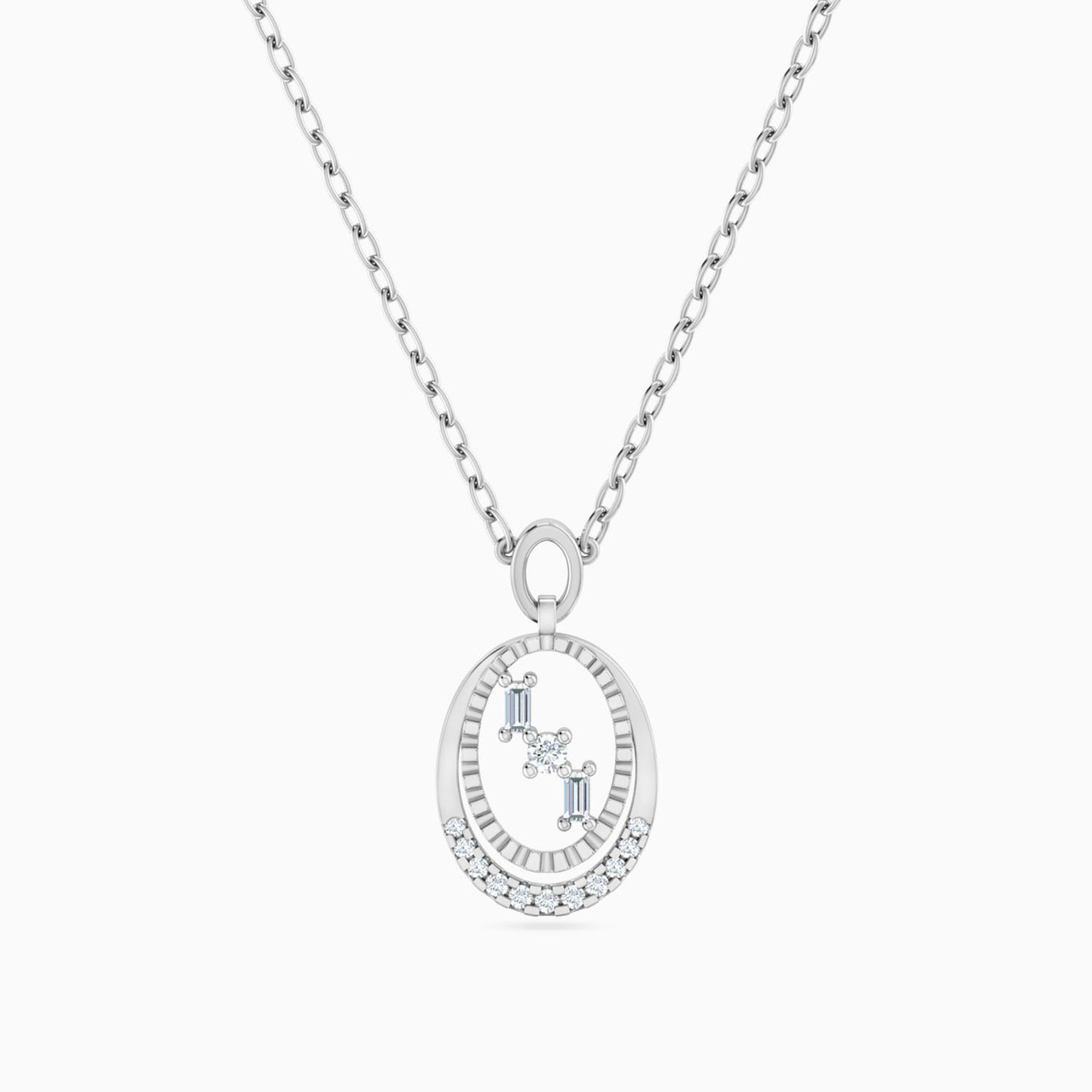 18K Gold Diamond Pendant Necklace