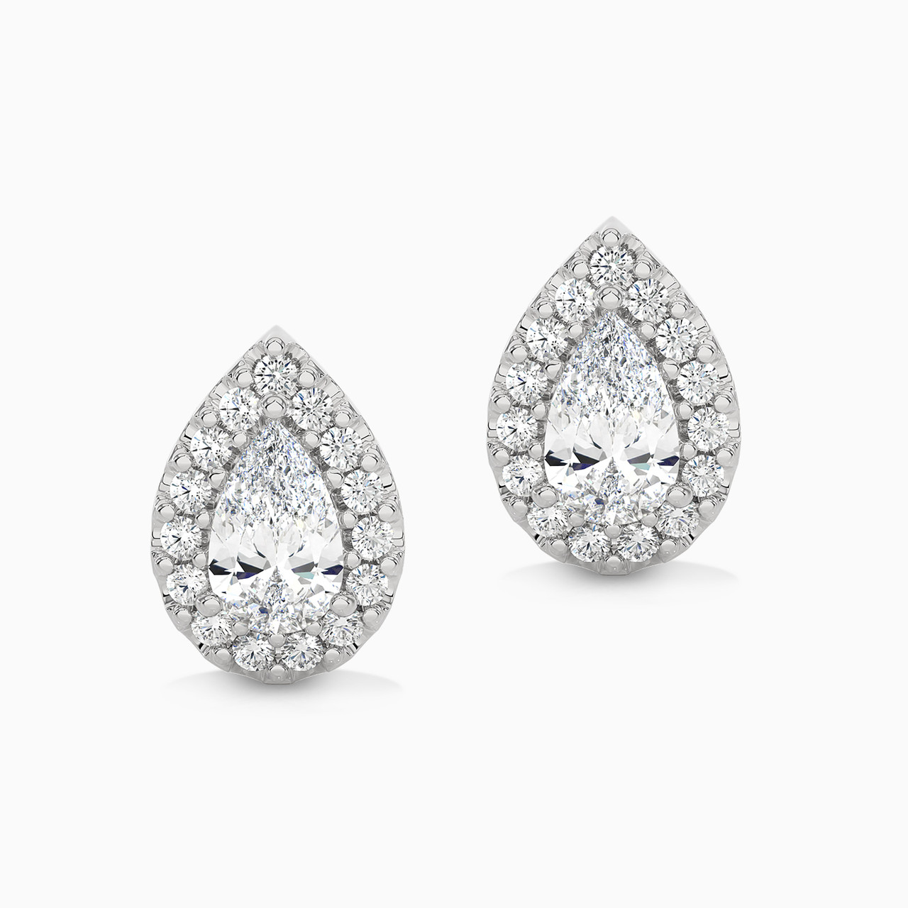 Pear Lab Grown Diamond Stud Earrings in 18K Gold