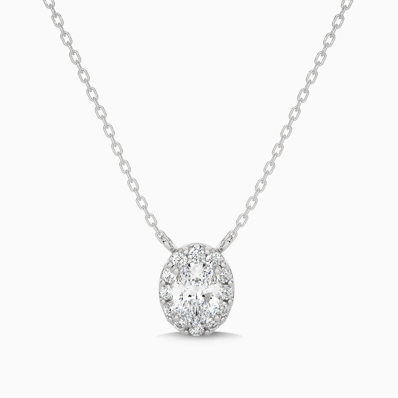 Oval Lab Grown Diamond Pendant in 18K Gold