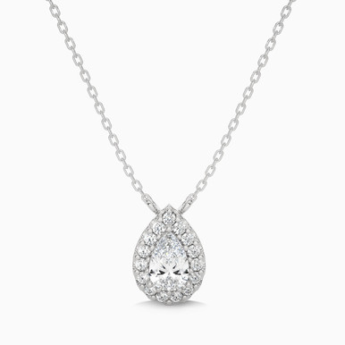 0.66 CT Pear Lab Grown Diamond Pendant in 18K Gold - SAP05084