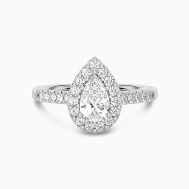 0.74 CT Pear Lab Grown Diamond Statement Ring in 18K Gold - SAR05084