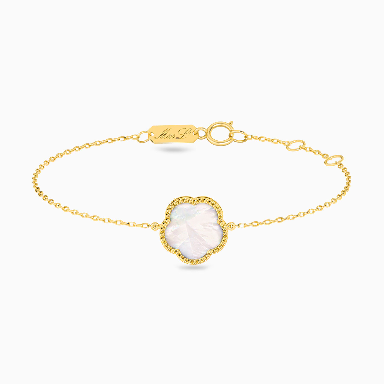 18K Gold Colored Stones Chain Bracelet