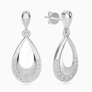 Pear Diamond Drop Earrings in 18K Gold - SAE03929