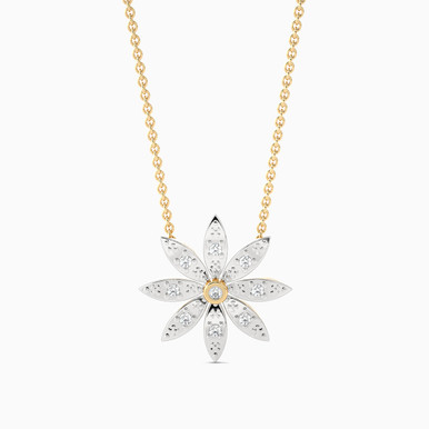Flower Diamond Pendant in 18K Gold - SAP02844