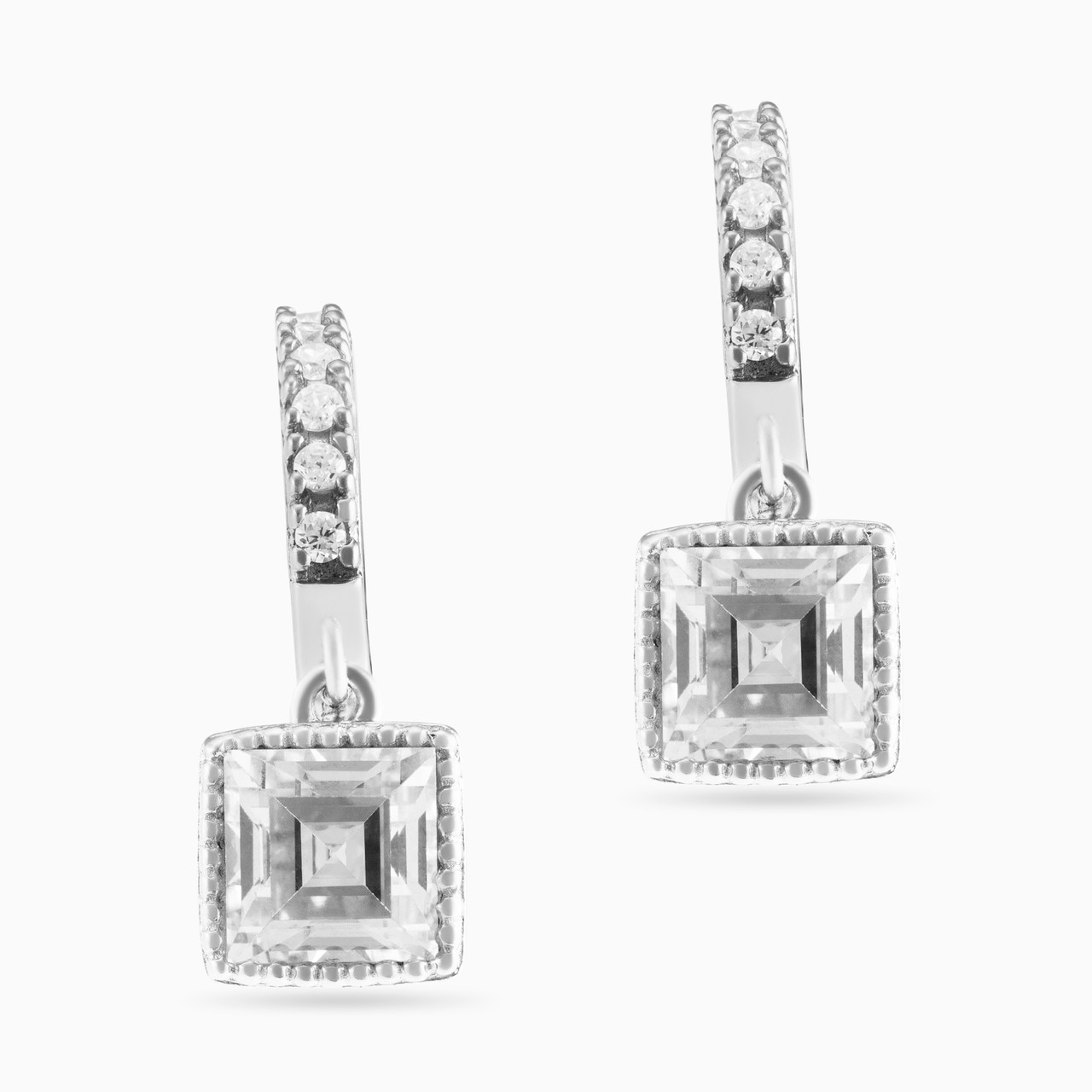 Sterling Silver Cubic Zirconia Drop Earrings