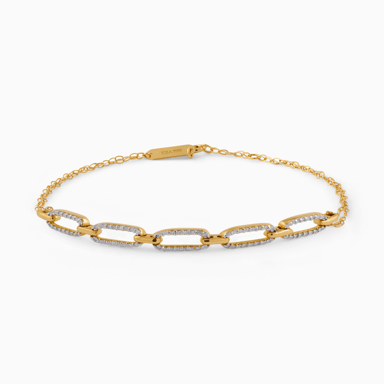 18K Gold Diamond Chain Bracelet