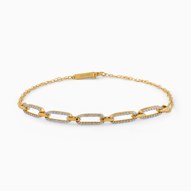 Link Diamond Chain Bracelet in 18K Gold - EBR00001