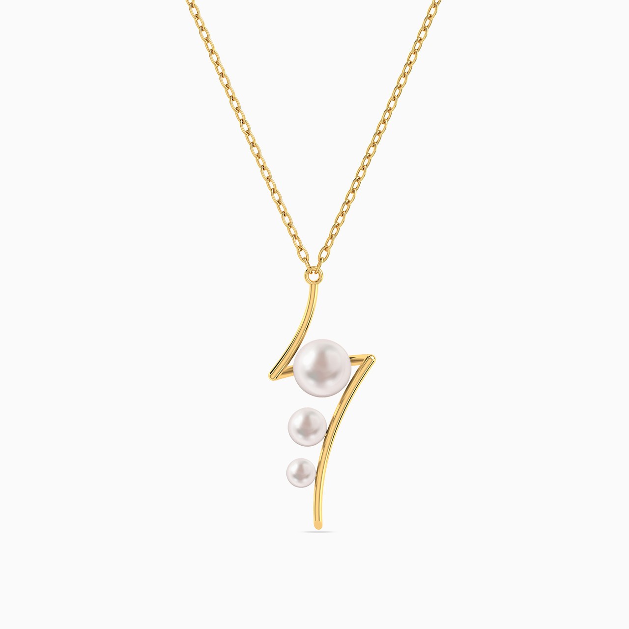 18K Gold Pearls Pendant Necklace