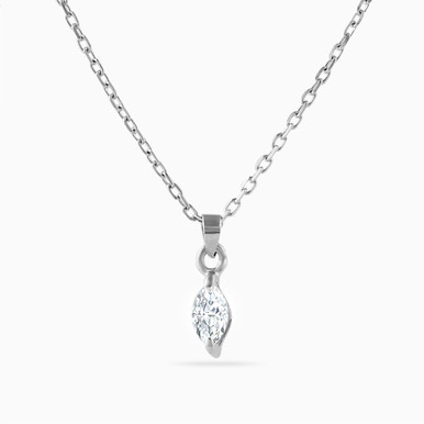Kids Marquise Diamond Necklace in 18K Gold - LNE00047