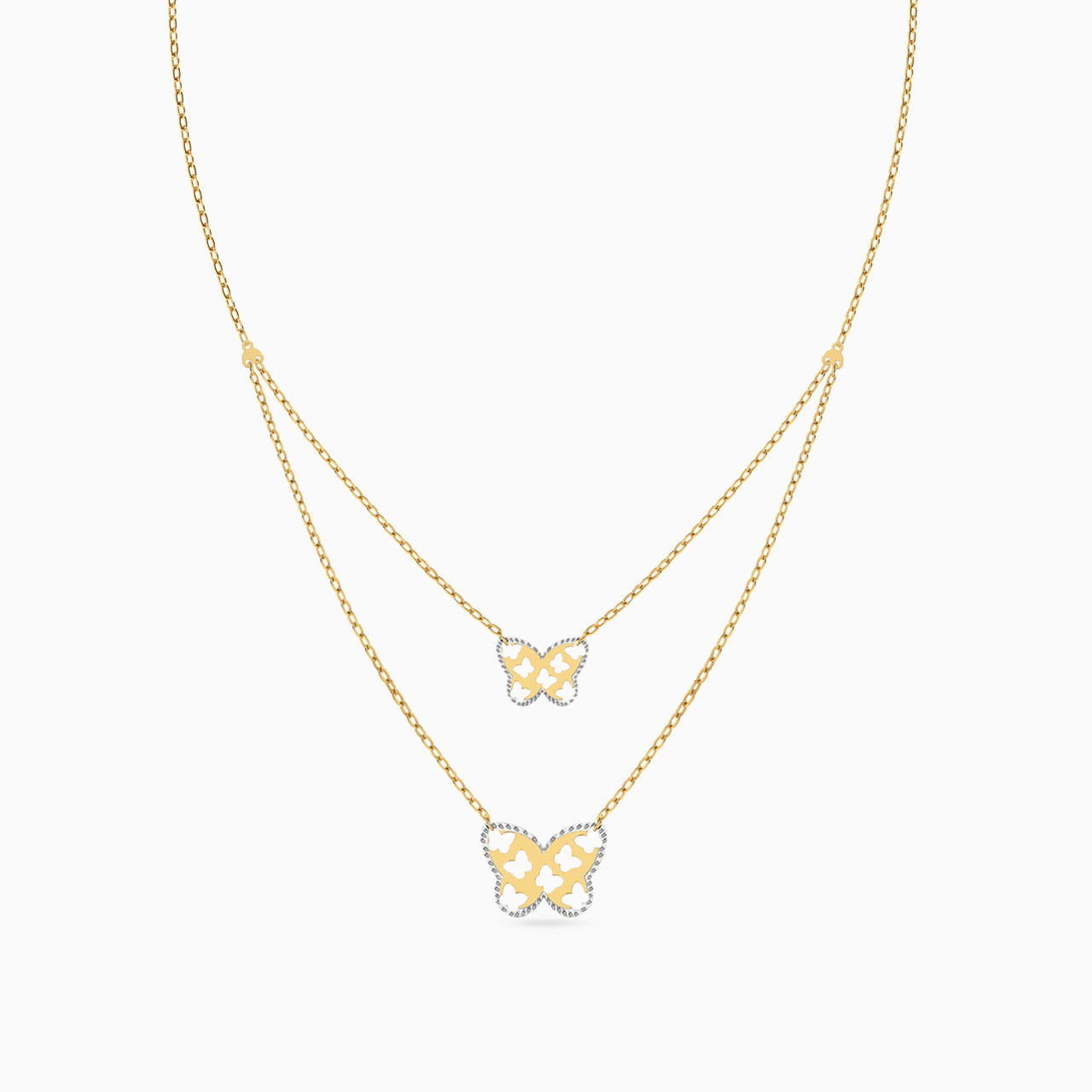 Butterfly Layered Necklace in 18K Gold