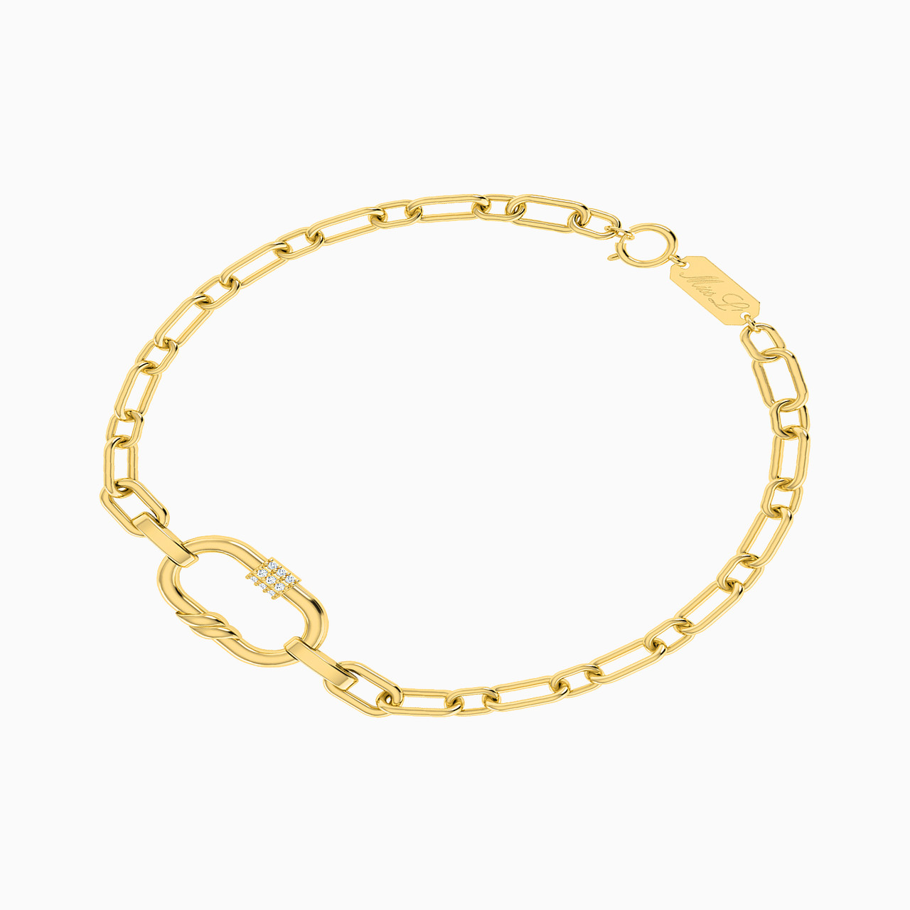 Links Diamonds Chain Bracelet in 18K Gold